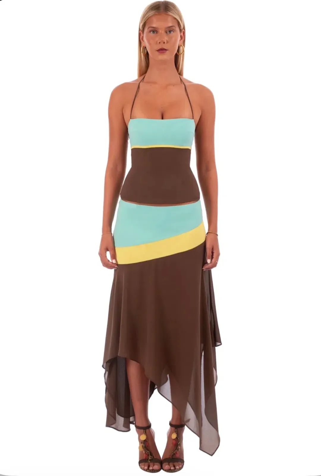 I am Delilah Iris Corset & Skirt Set in Mocha Size M for rent on The Volte - main image