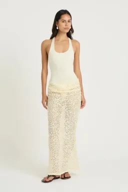 BENNI Ariel Maxi Dress Shell Cream Size 8 S Small for rent on The Volte - image 1