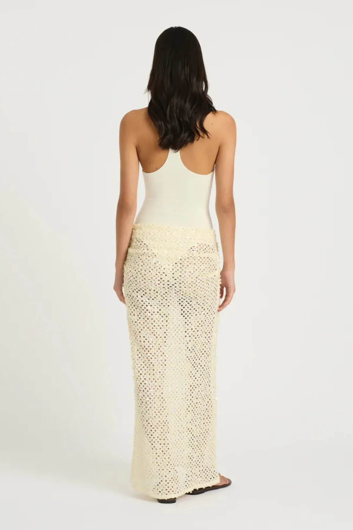 BENNI Ariel Maxi Dress Shell Cream Size 8 S Small - Image 2