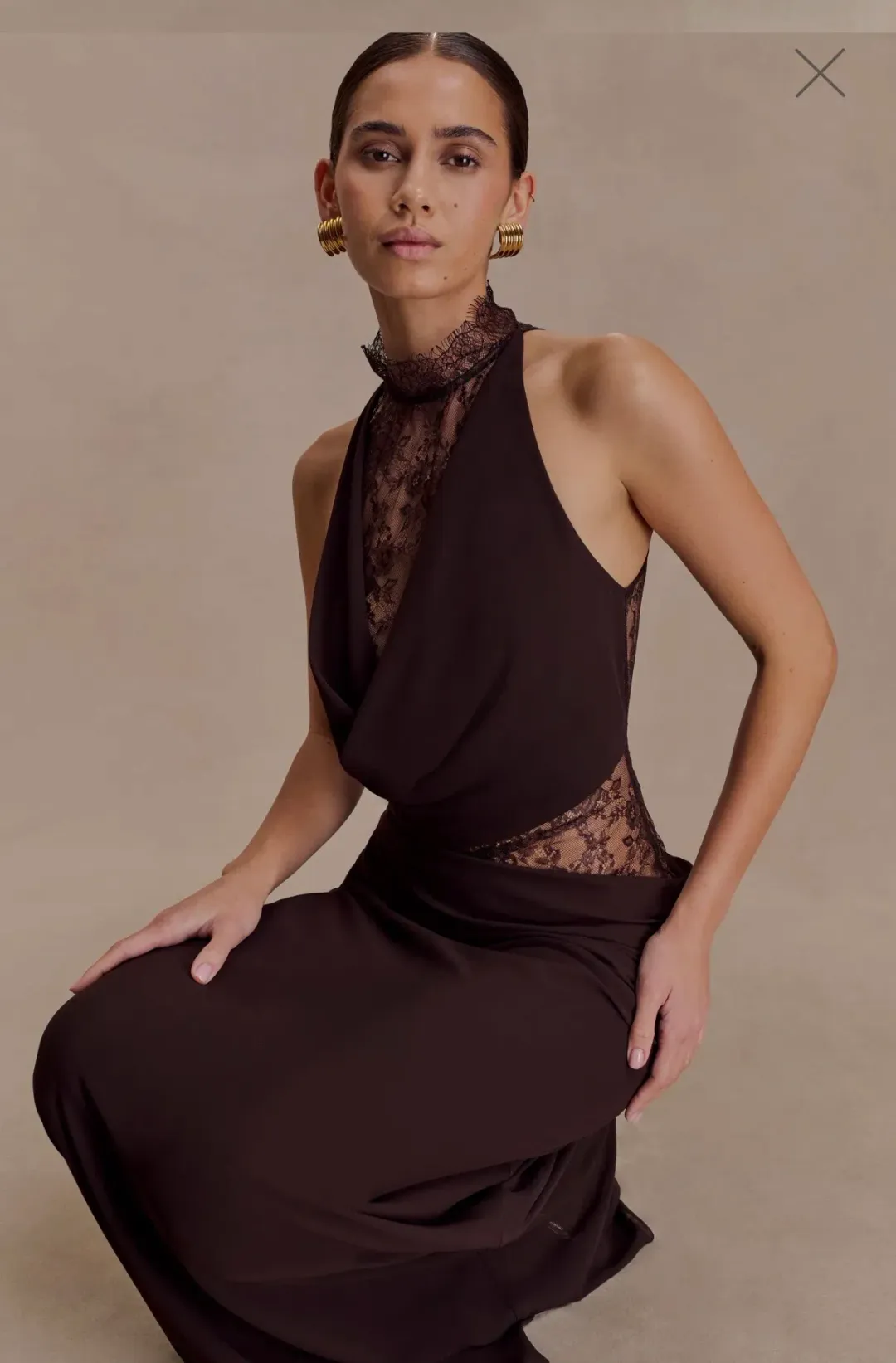 Arra dress in cacao brown for rent on The Volte - main image