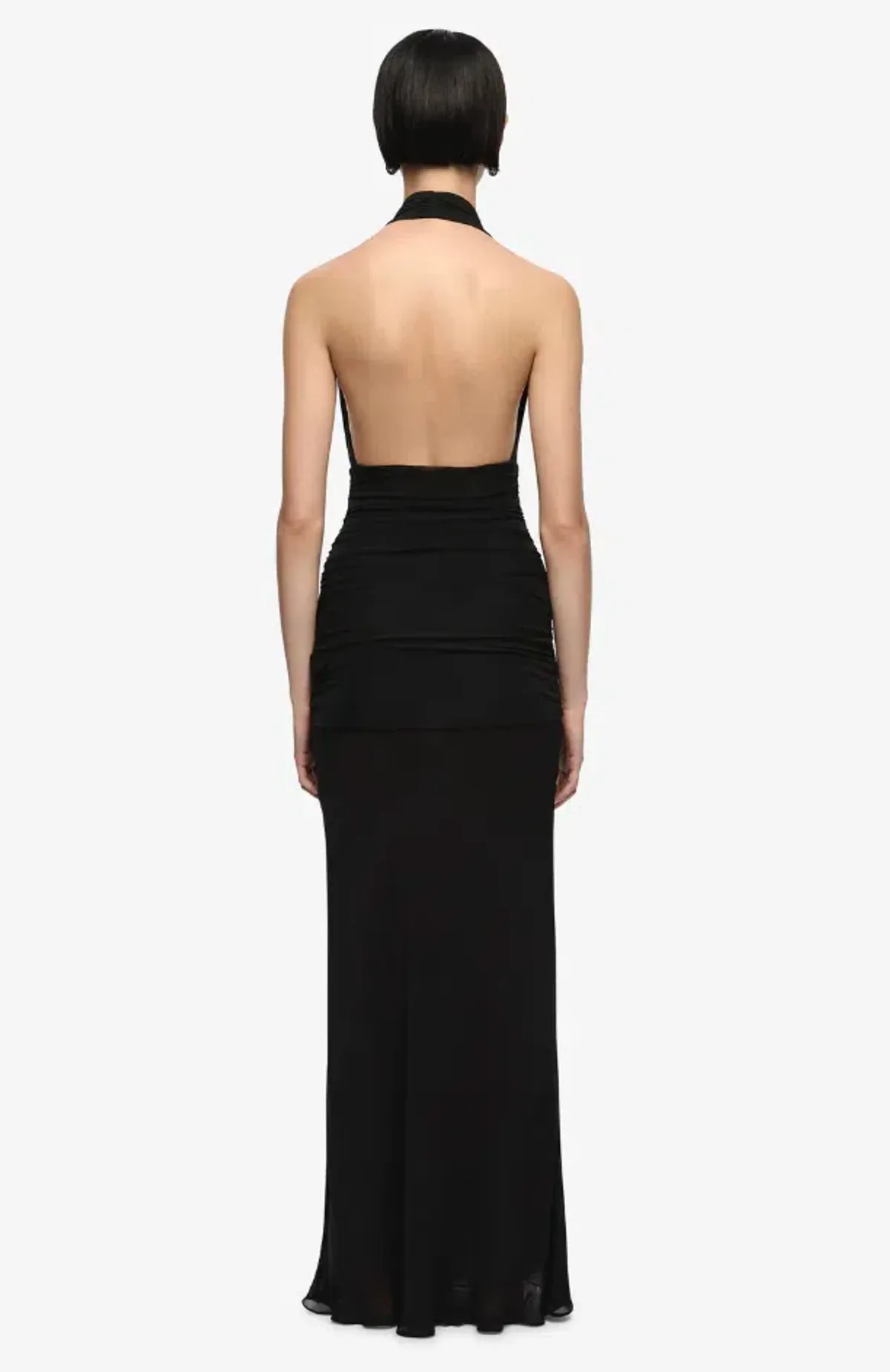 CASSIS DRAPE MAXI DRESS | BLACK - SIZE 8 - Image 3