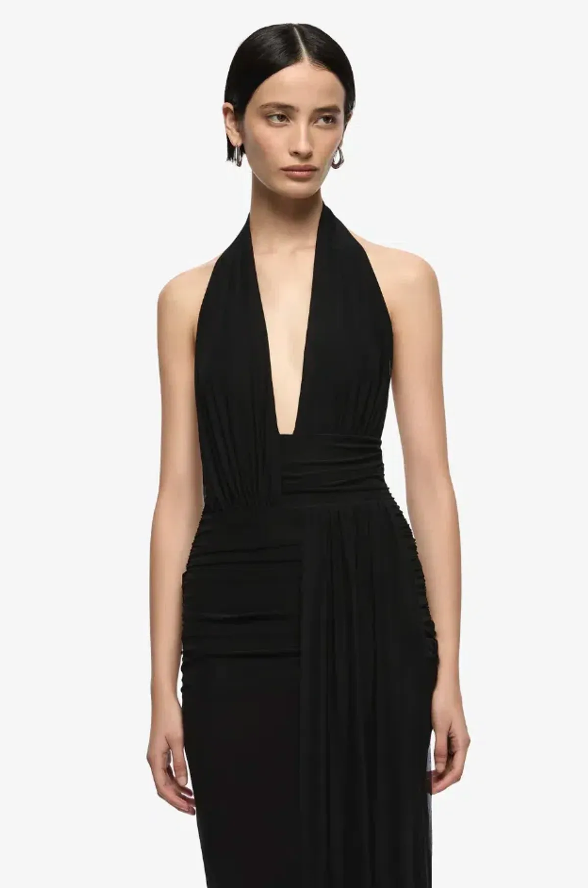 CASSIS DRAPE MAXI DRESS | BLACK - SIZE 10 - Image 2