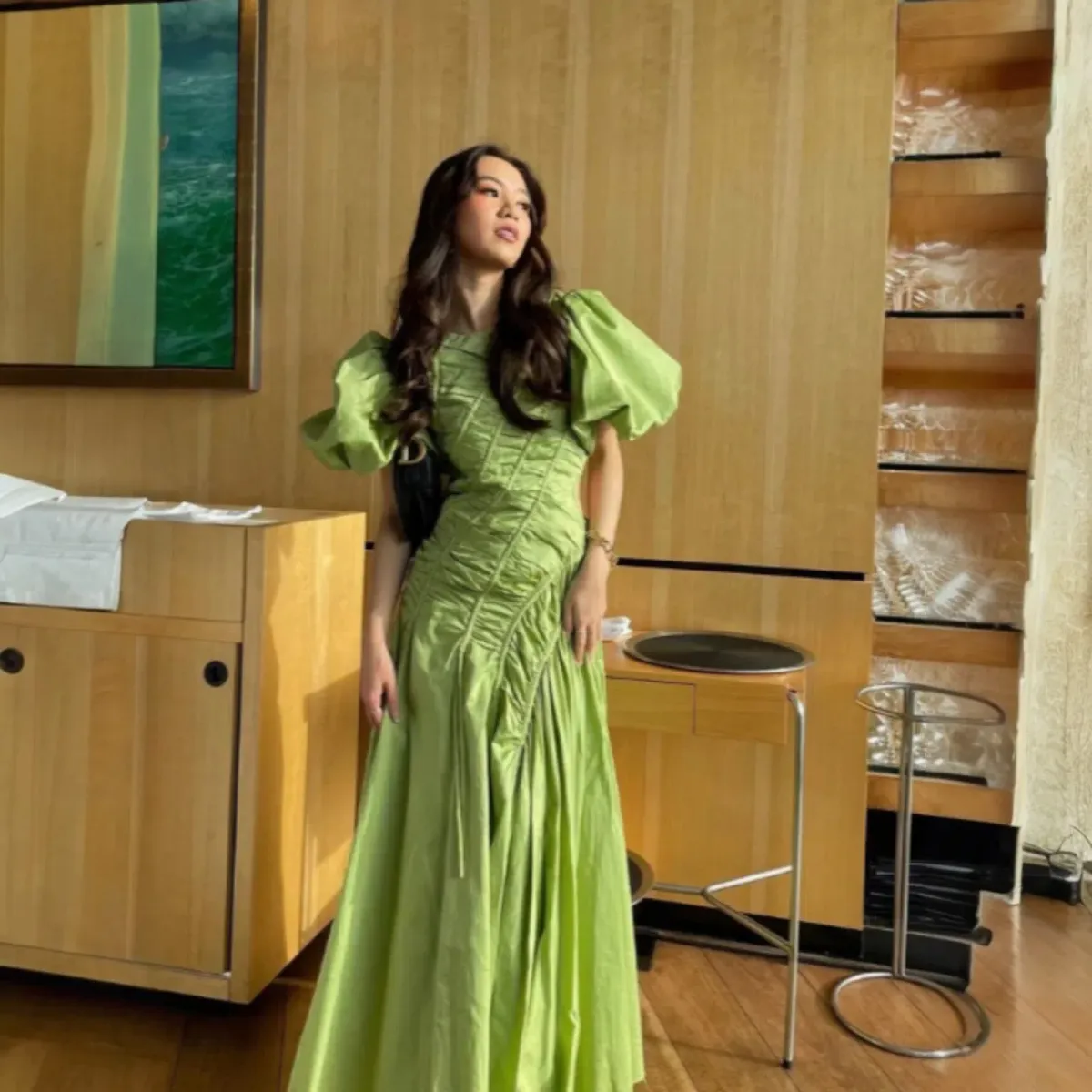 AJE Green Siren Midi Dress Size AU 8 - Image 1