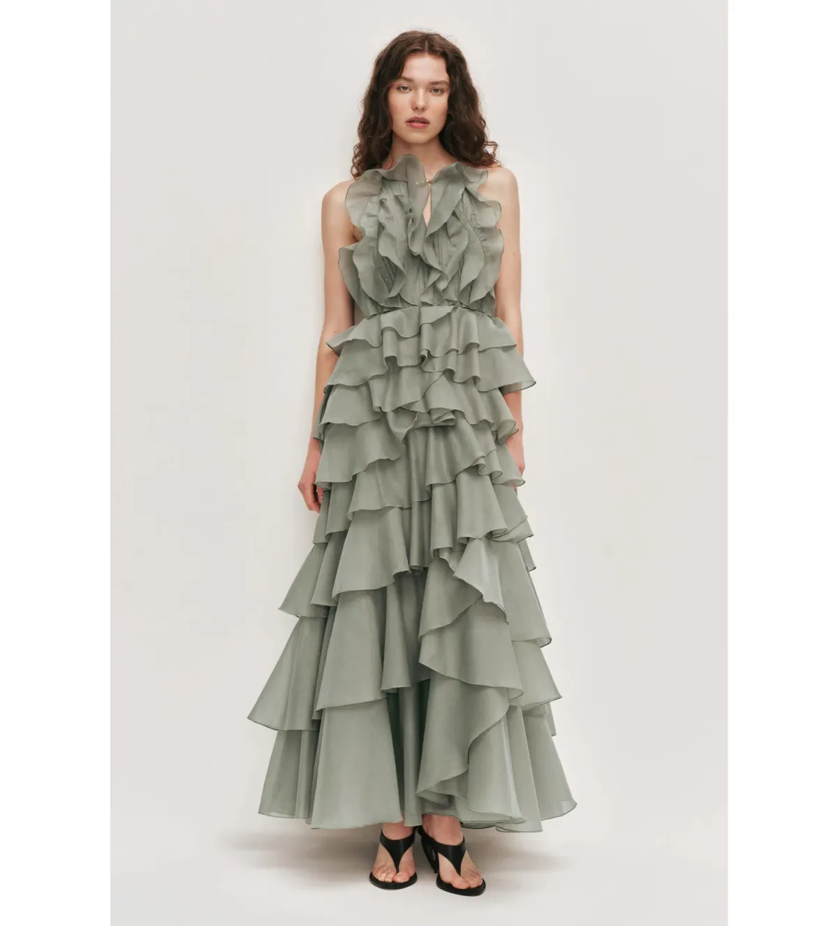 Aje Cleo Gown Moss Size 10 - Image 1
