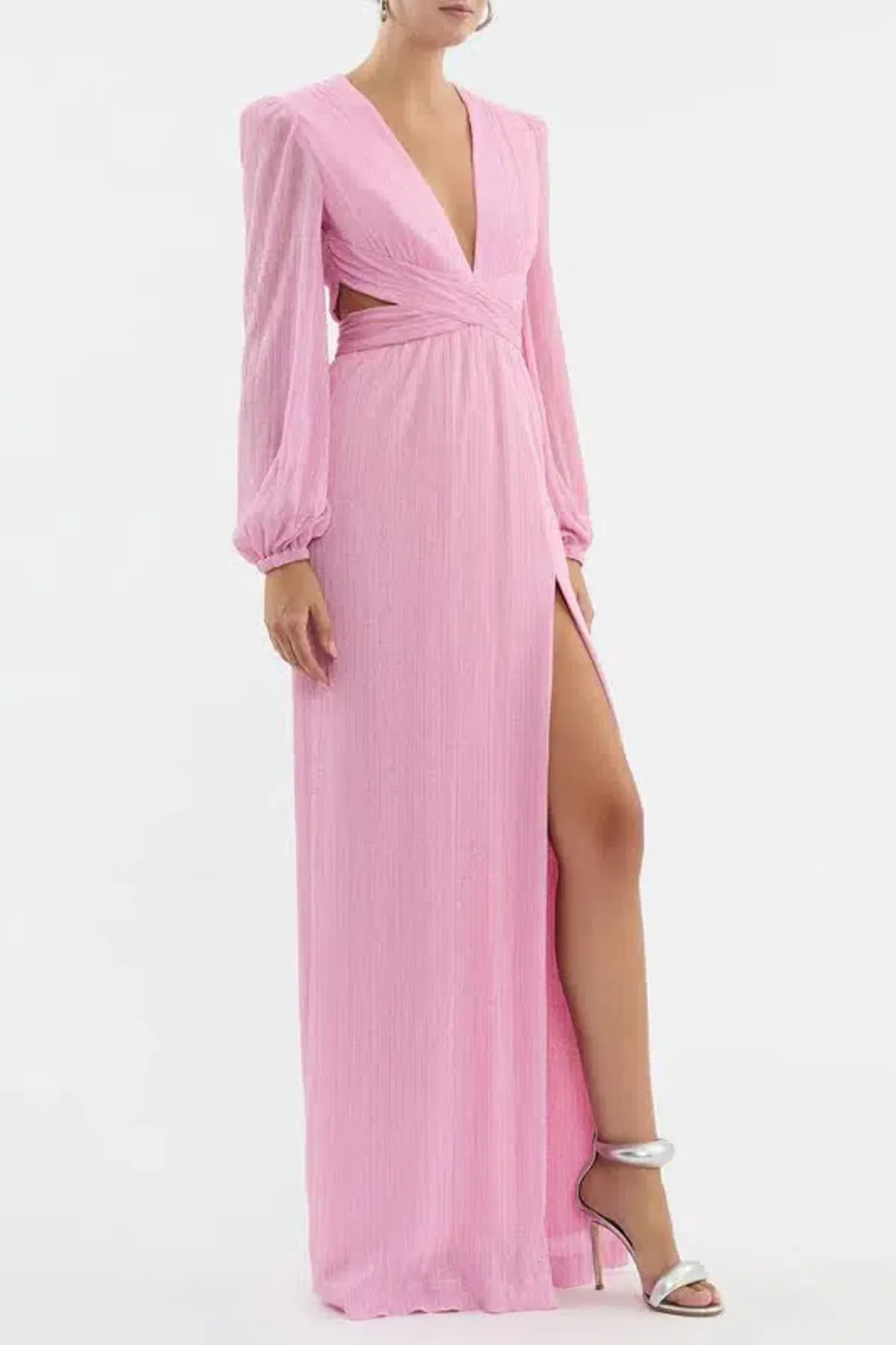 💕 Rebecca Vallance Amal Cut-Out Gown in Pink – Size 6 AU - Long Sleeve Maxi Dress 💕 - Image 1