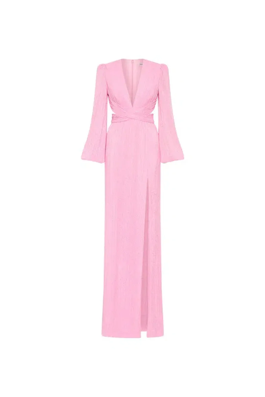 π Rebecca Vallance Amal Cut-Out Gown in Pink β Size 6 AU - Long Sleeve Maxi Dress π for rent on The Volte - main image