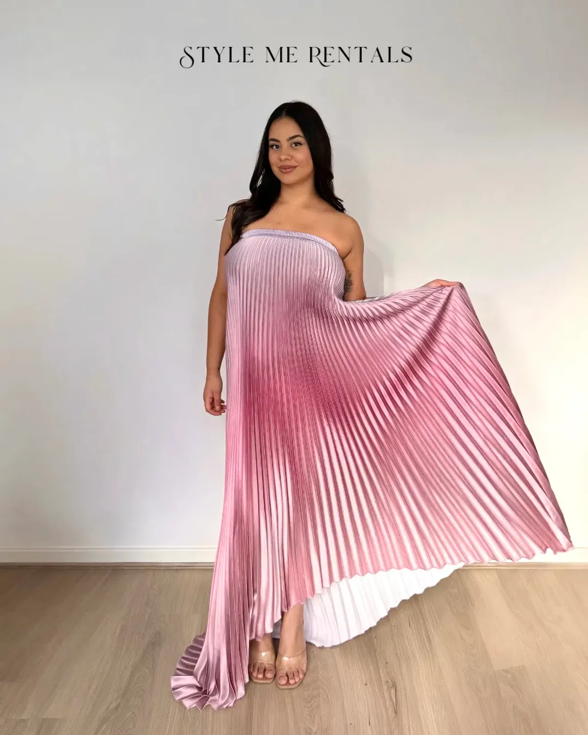 L'idee Bisous Strapless Gown Mauve Ombre Size 8 - Image 4
