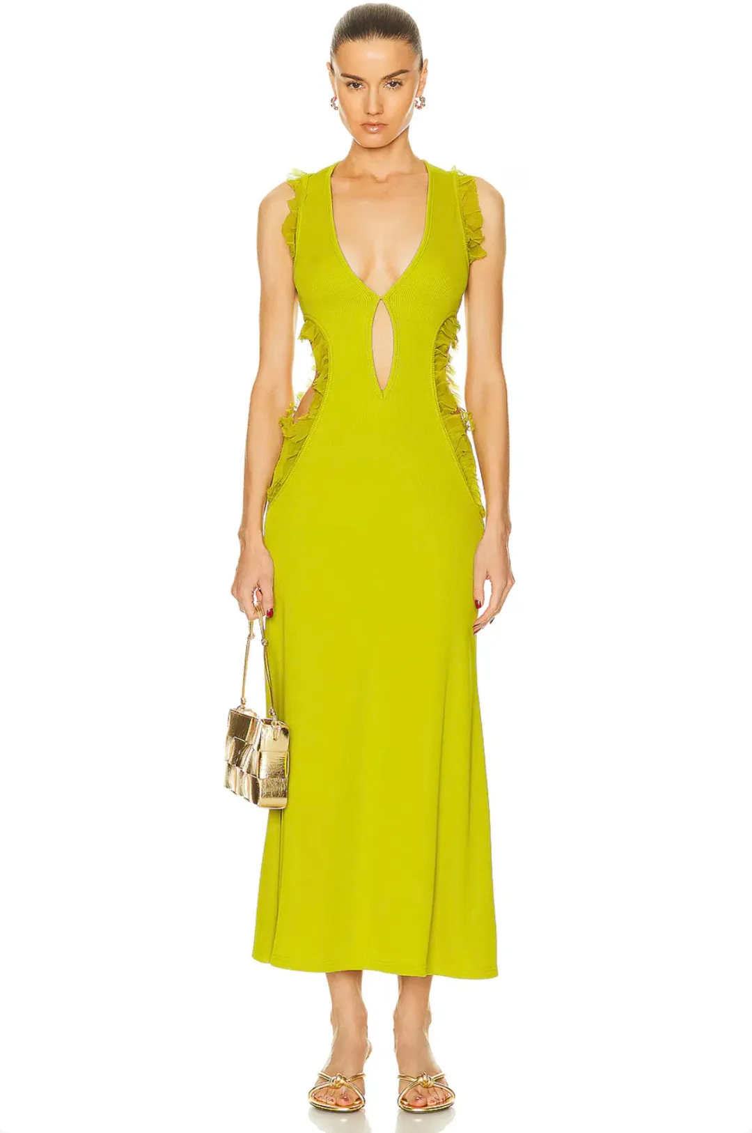 Christopher Esber Limeade Carina Plunge Dress - Size 10 AU for rent on The Volte - main image