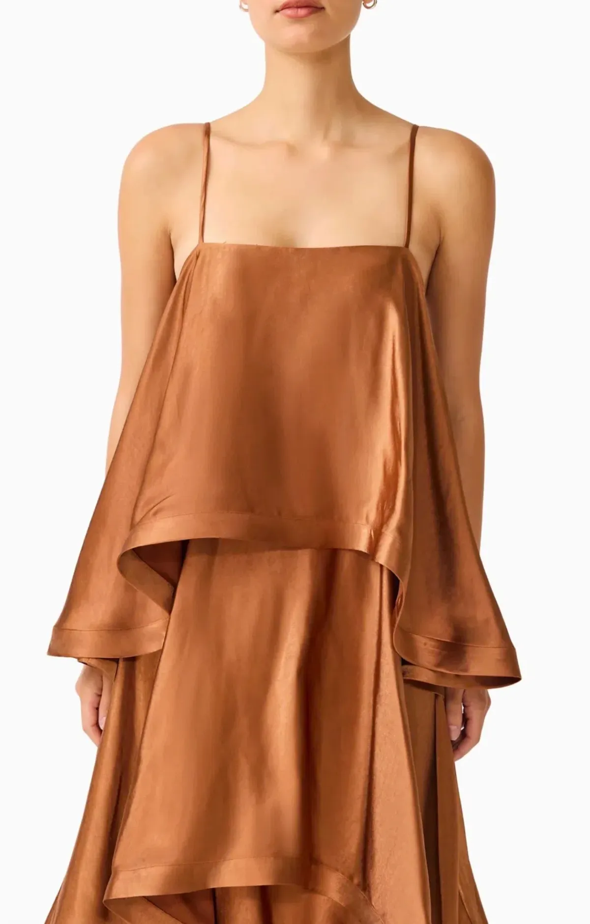 Elliatt Tilly Tiered Maxi Dress in Toffee Brown Size XS - Image 4