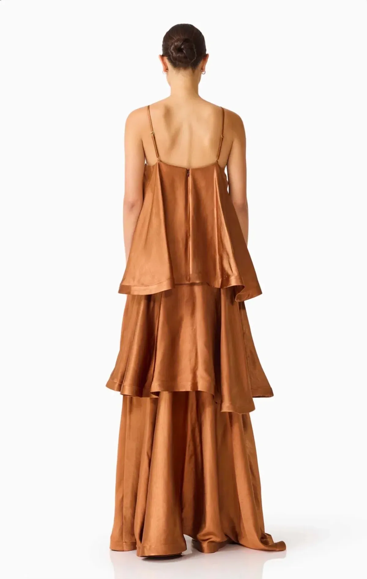 Elliatt Tilly Tiered Maxi Dress in Toffee Brown Size S - Image 5