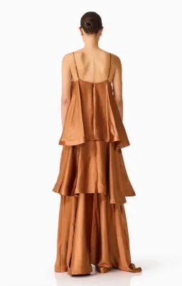 Elliatt Tilly Tiered Maxi Dress in Toffee Brown Size M for rent on The Volte - image 5