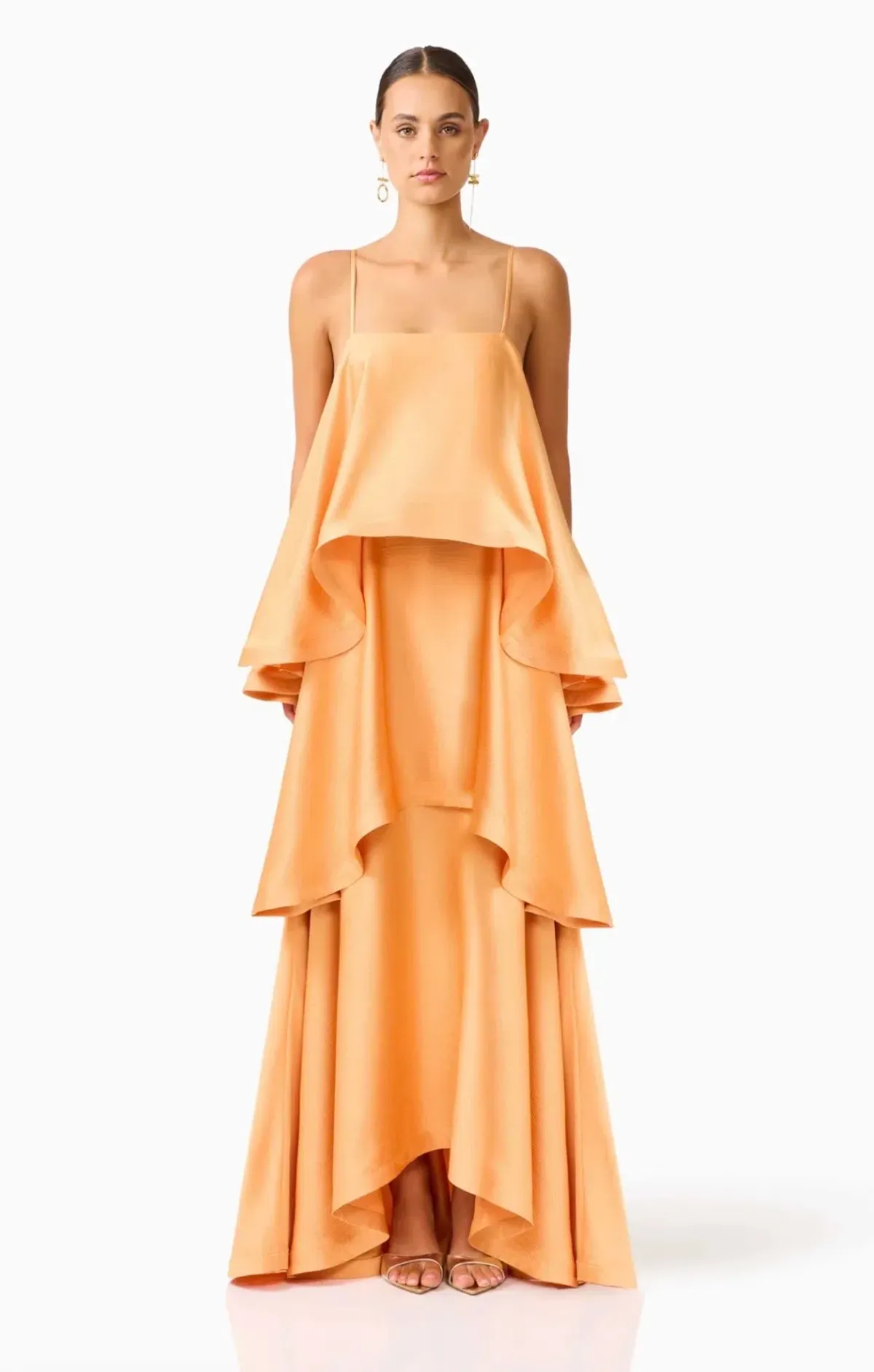 Elliatt Tilly Tiered Maxi in Orange Size XS - Image 1