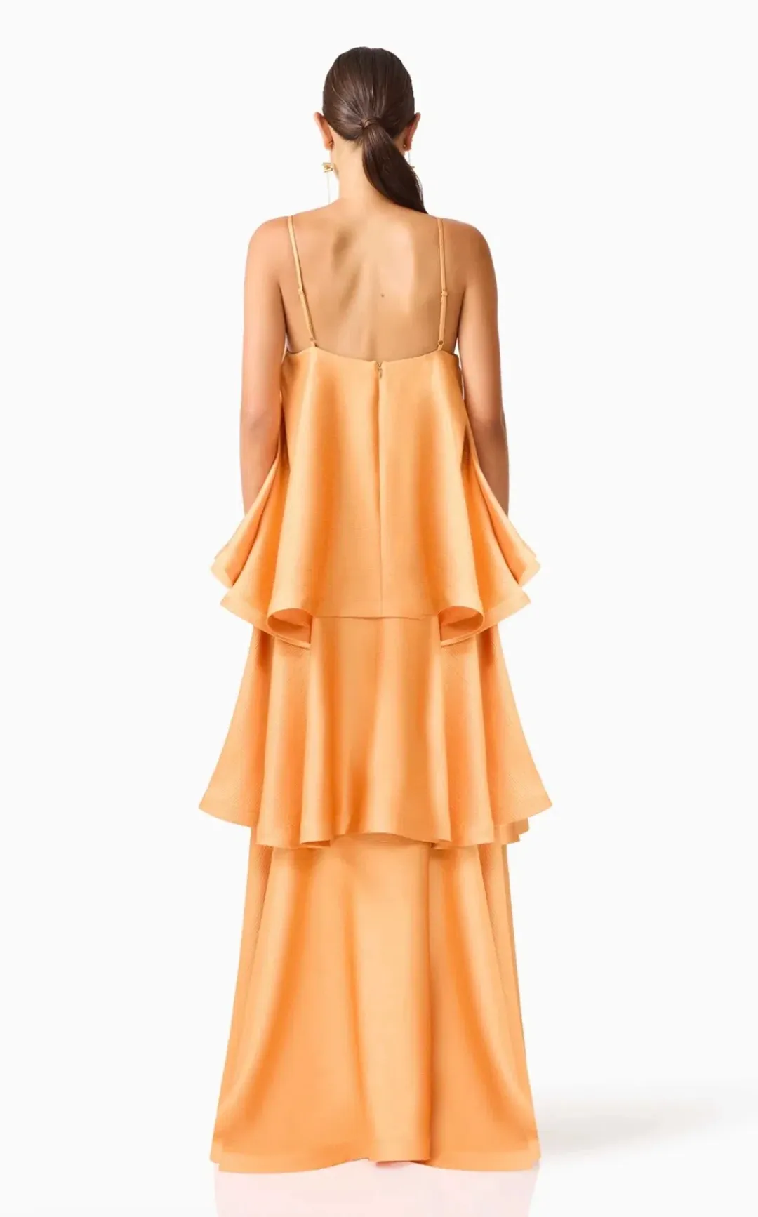 Elliatt Tilly Tiered Maxi Dress in Orange Size S for rent on The Volte - main image
