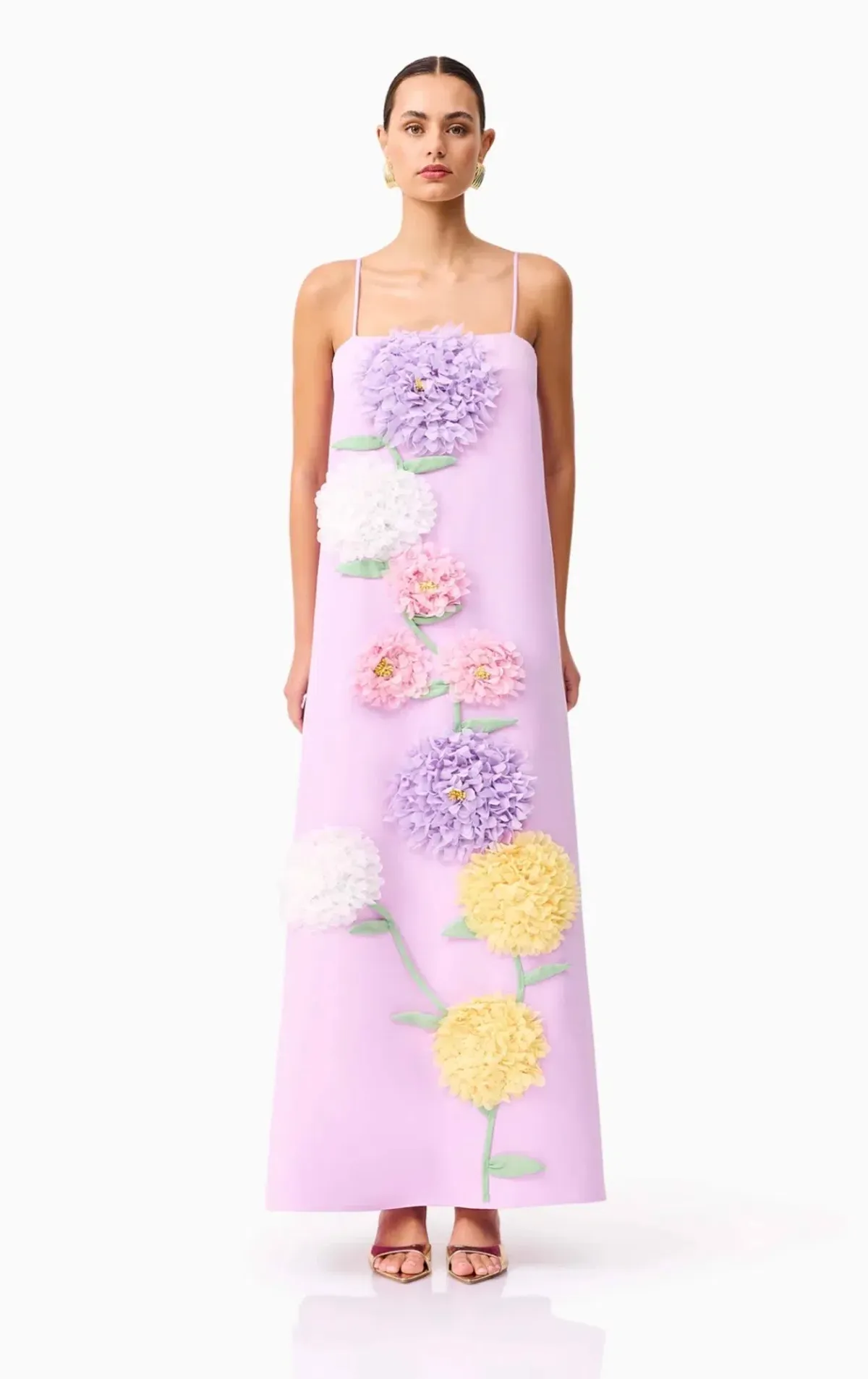 Elliatt Buttercup Embroidered Maxi Dress in Purple Size XS - Image 2