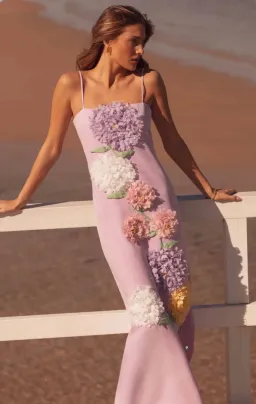 Elliatt Buttercup Embroidered Maxi Dress in Purple Size XS for rent on The Volte - image 1