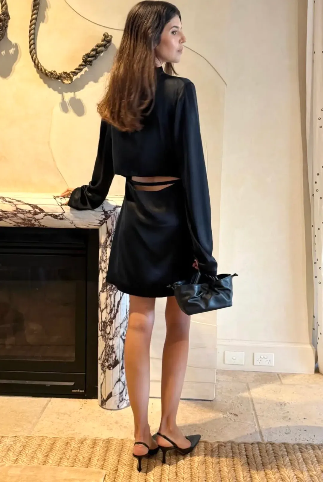 Sir the Label Yasmine Mini Dress in Black Size 3 / AU 12 for rent on The Volte - main image