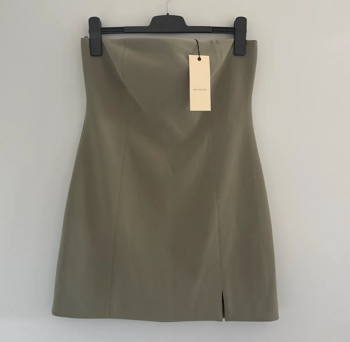 Karina Strapless Spilt Mini Sage Size 16 - Image 2