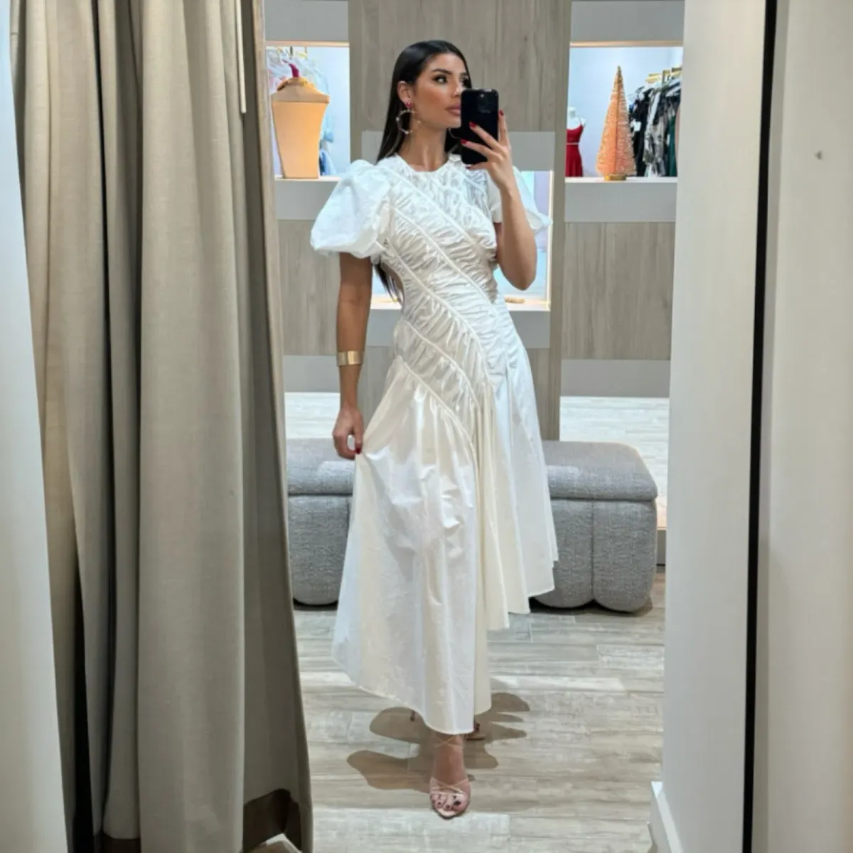AJE Siren Midi Dress White Size 8 for rent on The Volte - main image