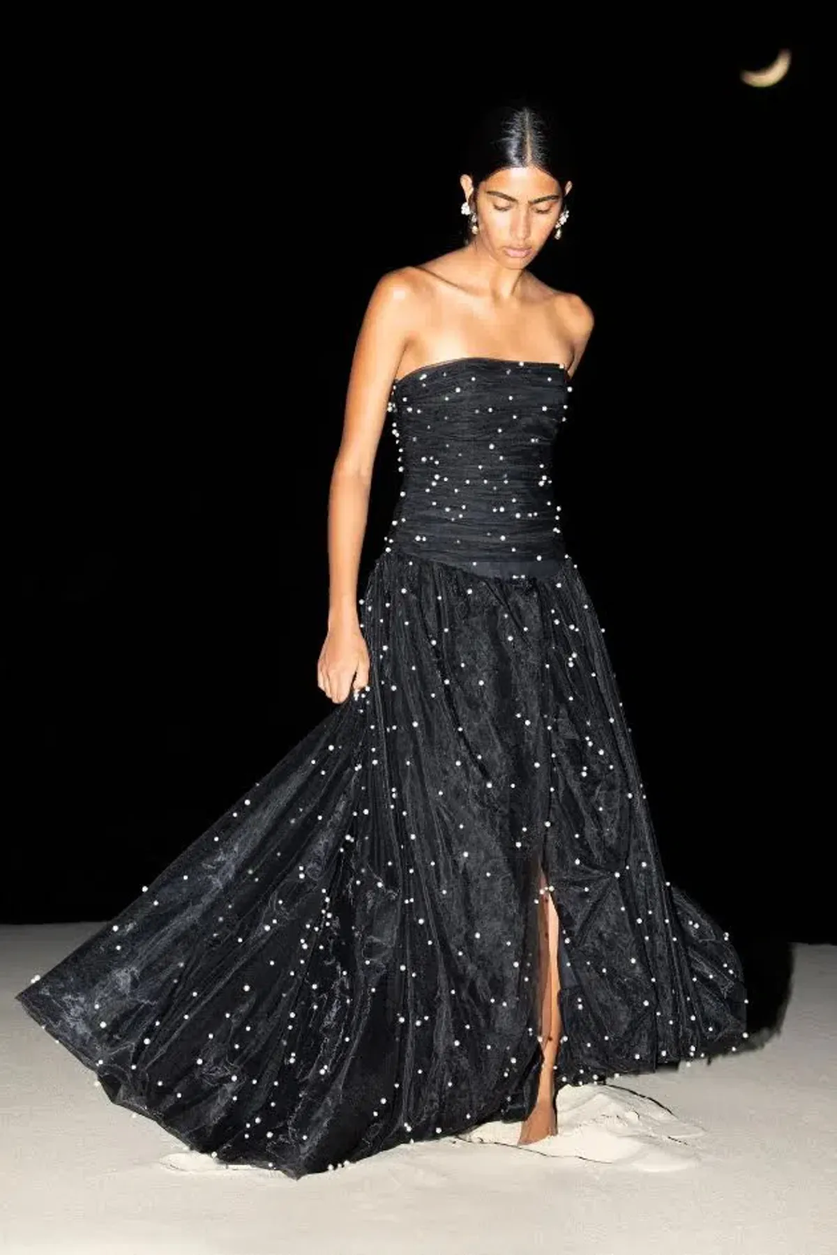 π€π€ NEW AJE Juniper Gown β Black & White β Size 8 strapless beaded formal maxi dress π€π€ - Image 1
