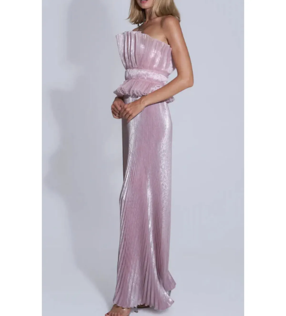 L'idee Masquerade Gown Dusty Shimmer Pink Size 8 - Image 4