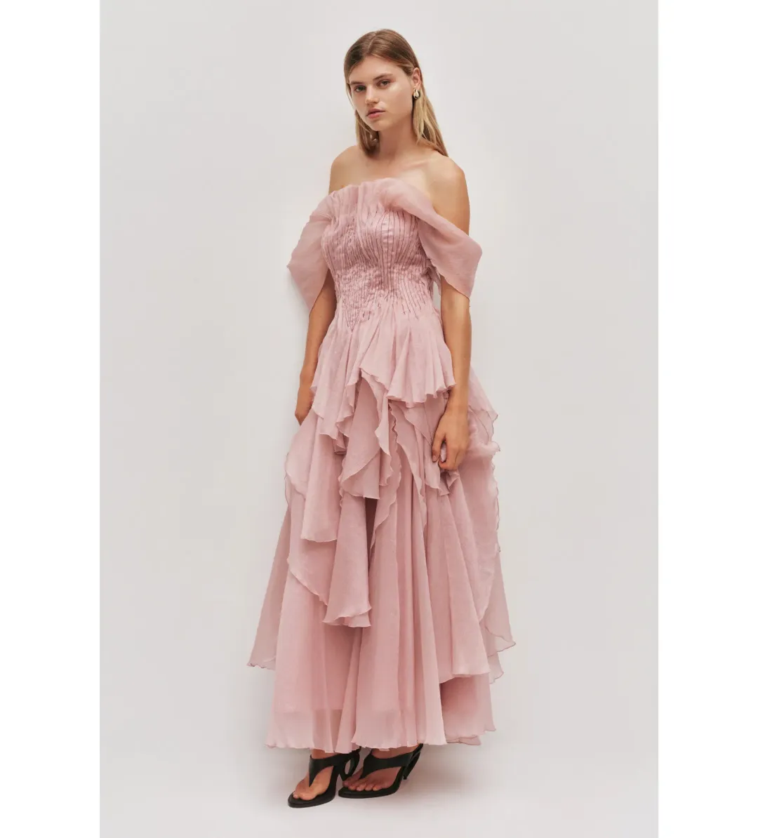 Aje Nisha Gown in Fawn Pink Size AU10 for rent on The Volte - main image