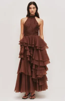 AJE Fayette Gown Dark Chocolate size 12 for rent on The Volte - image 1