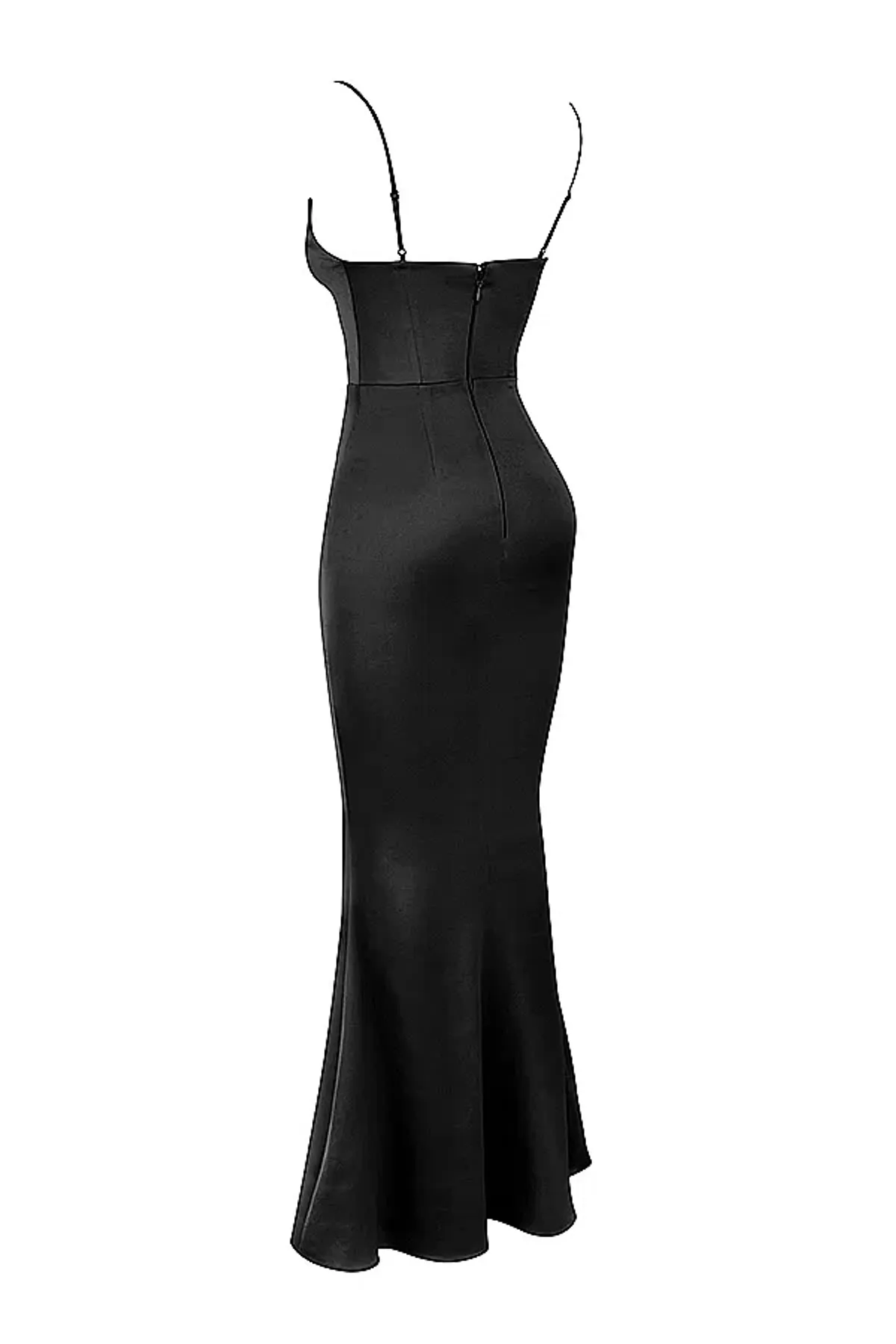 HOUSE OF CB Olivette Black Satin Corset Maxi Dress - Size XS - Image 6