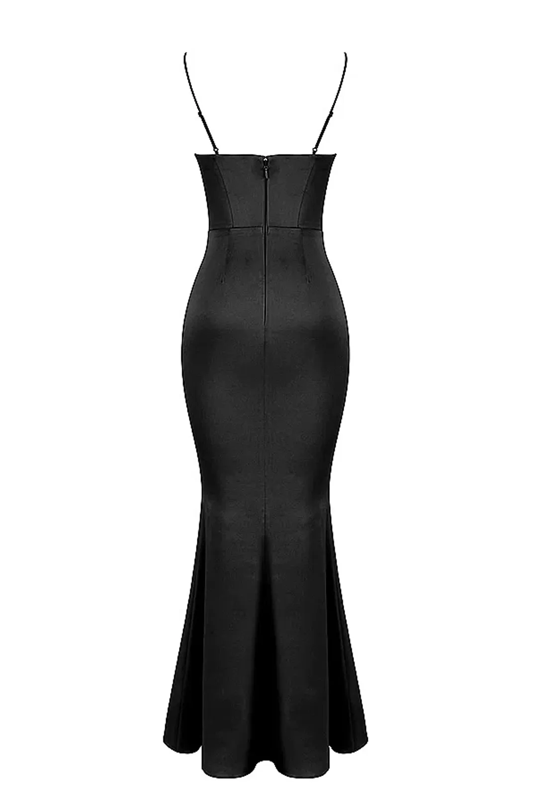 HOUSE OF CB Olivette Black Satin Corset Maxi Dress - Size XS for rent on The Volte - main image