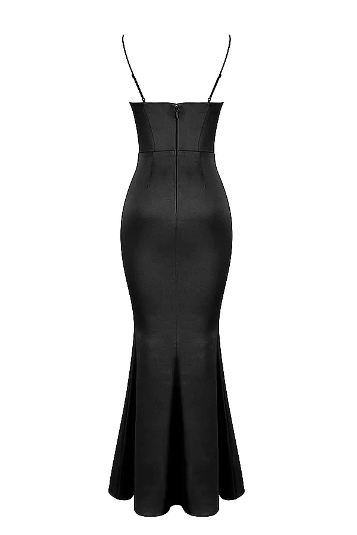 HOUSE OF CB Olivette Black Satin Corset Maxi Dress - Size XS - Image 7