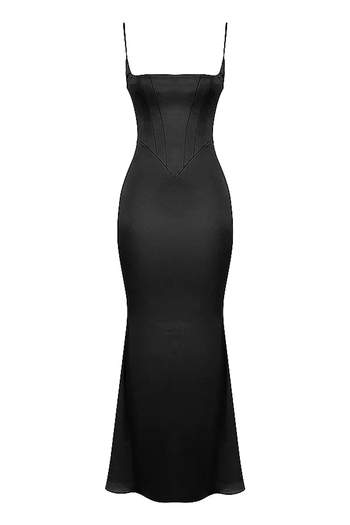 HOUSE OF CB Olivette Black Satin Corset Maxi Dress - Size XS - Image 5
