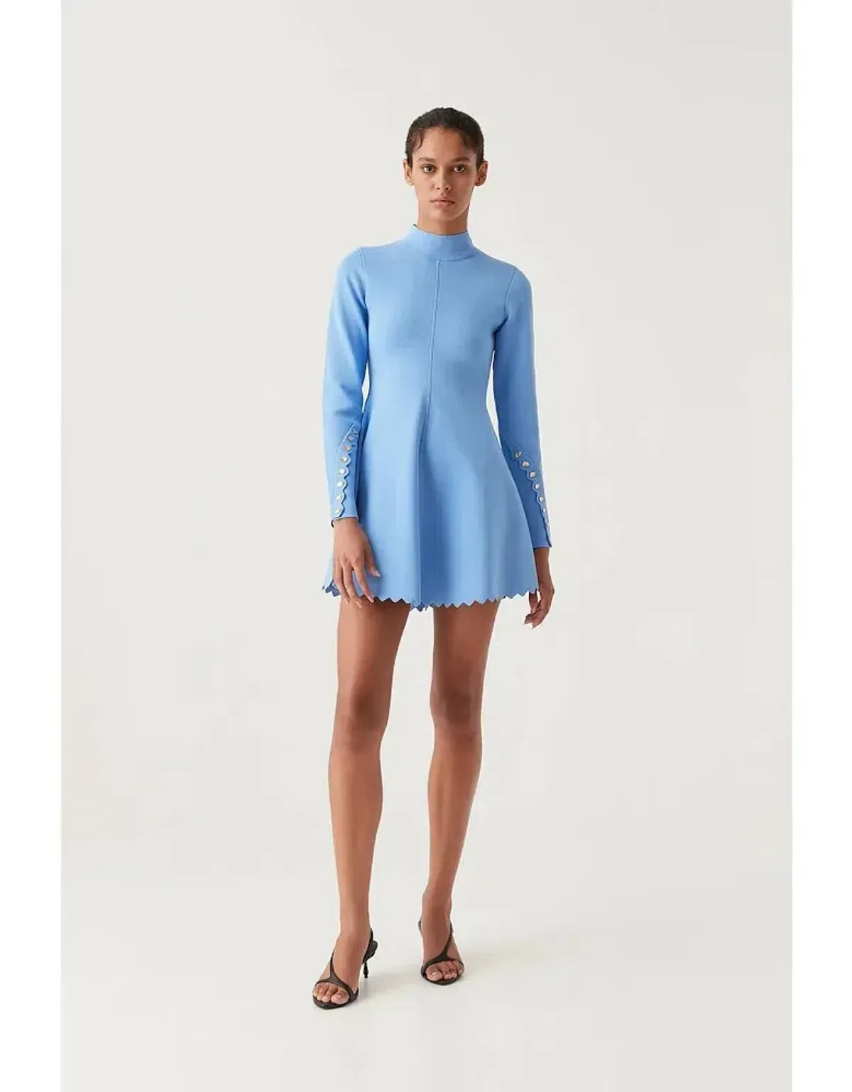 Aje Harmony Knit Mini Dress Mist Blue - Size XXS - Image 1