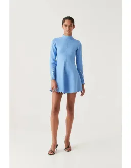 Aje Harmony Knit Mini Dress Mist Blue - Size XXS for rent on The Volte - image 1