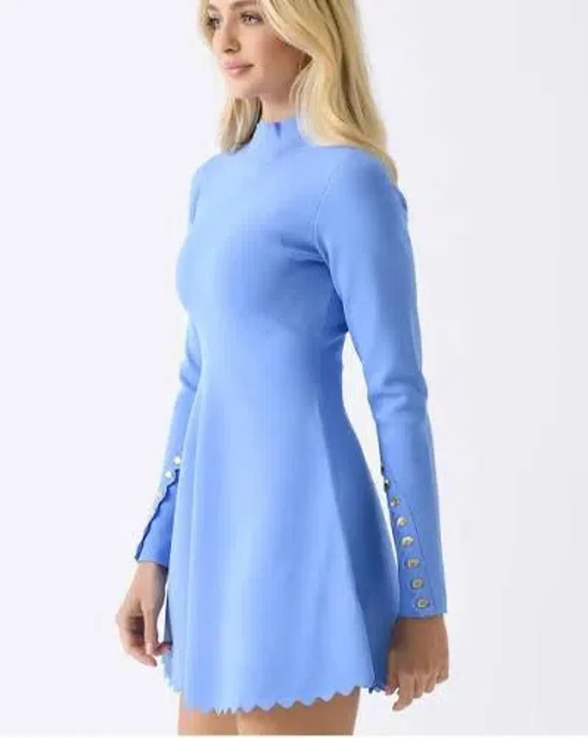 Aje Harmony Knit Mini Dress Mist Blue - Size XXS - Image 6