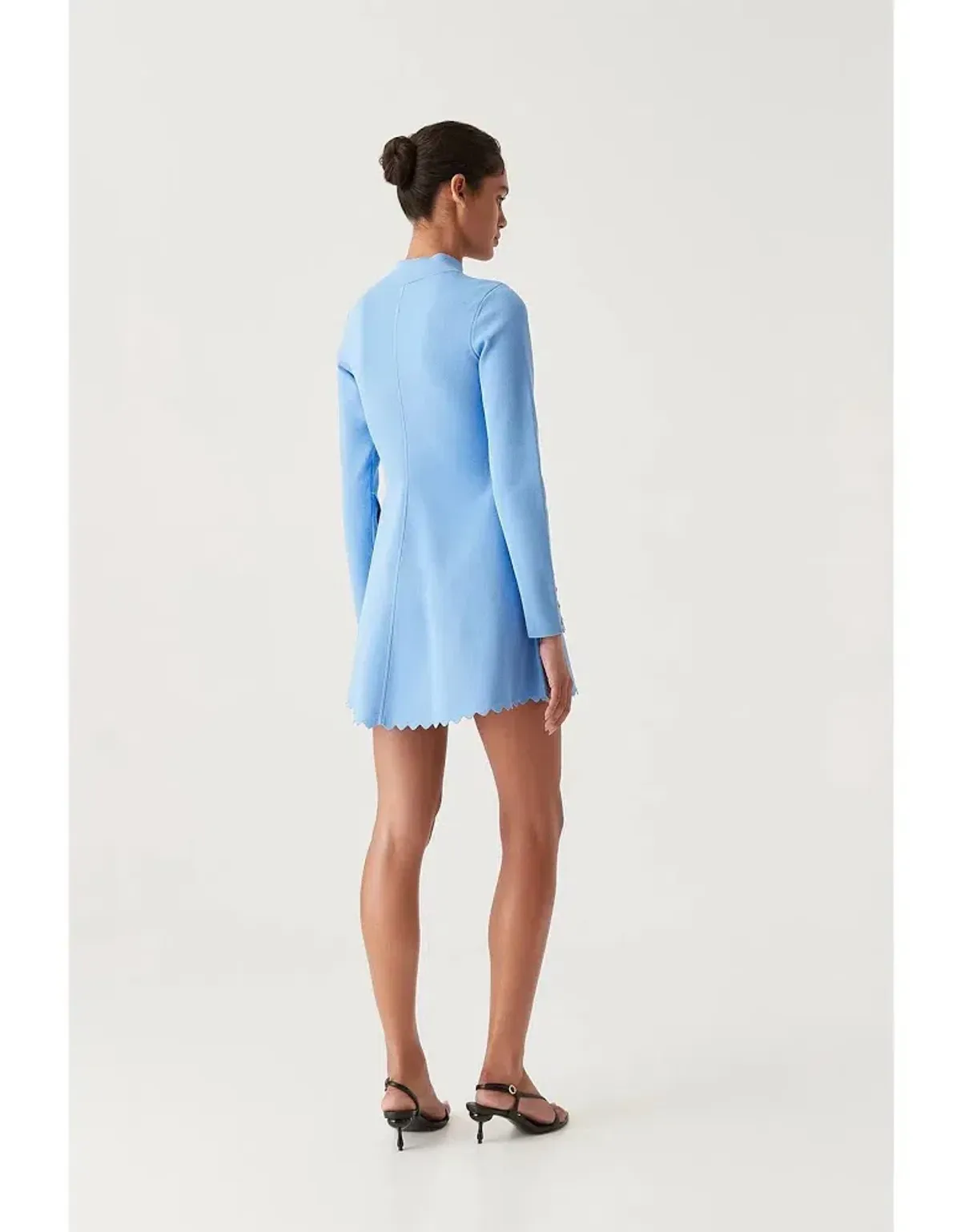 Aje Harmony Knit Mini Dress Mist Blue - Size XXS - Image 3