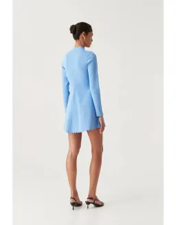 Aje Harmony Knit Mini Dress Mist Blue - Size XXS for rent on The Volte - image 3