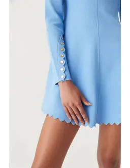 Aje Harmony Knit Mini Dress Mist Blue - Size XXS for rent on The Volte - image 5