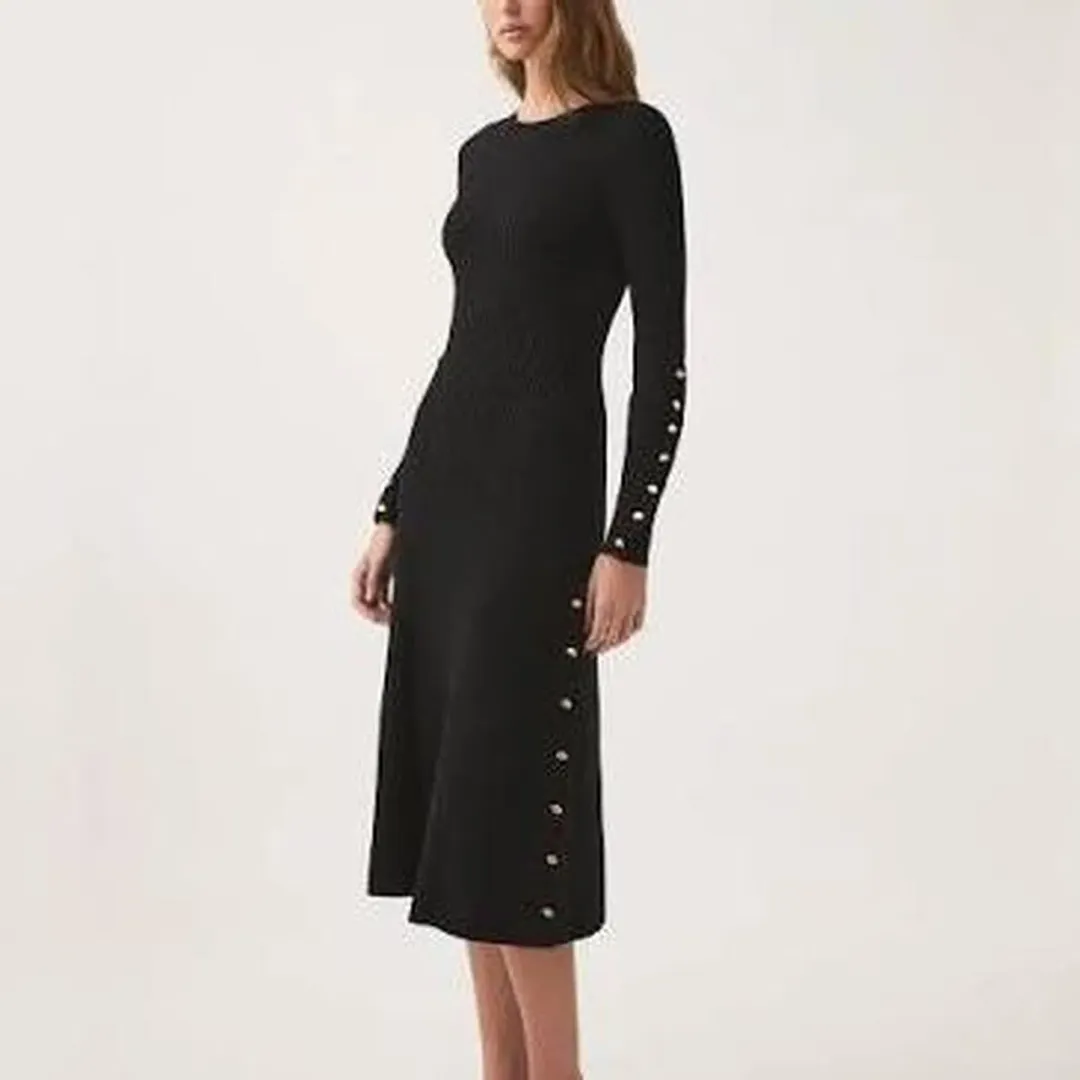 Aje Lia Midi Dress Black - Size XS for rent on The Volte - main image
