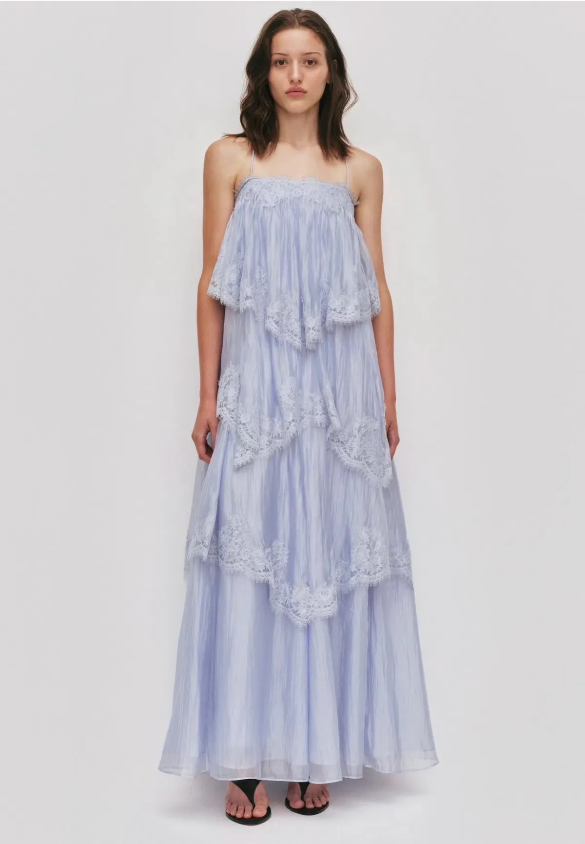 Aje Ophelia Lace Gown Size 14 French Blue for rent on The Volte - main image