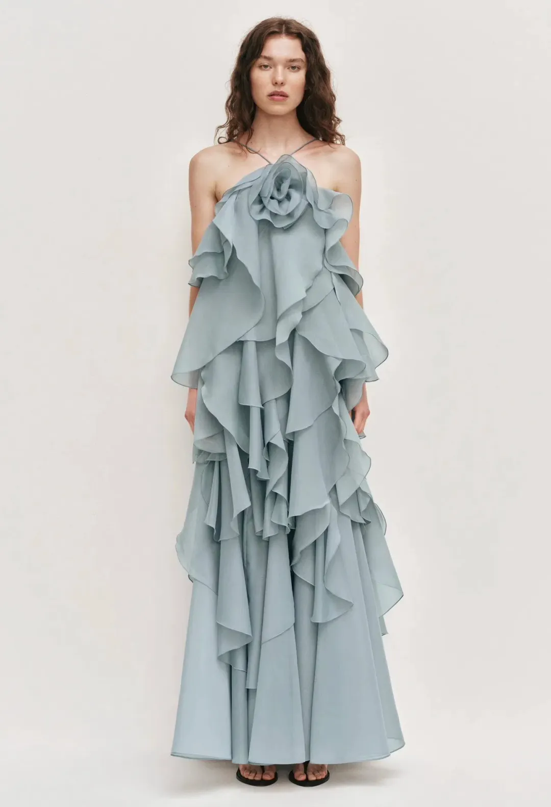 Aje Pandorea Layered Maxi Dress Size 8 Duck Egg for rent on The Volte - main image
