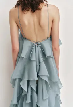 Aje Pandorea Layered Maxi Dress Size 8 Duck Egg for rent on The Volte - image 3