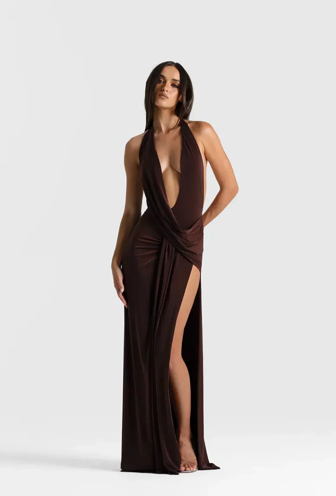 Natalie Rolt Winona Gown Espresso Size 0/AU 6 for rent on The Volte - main image