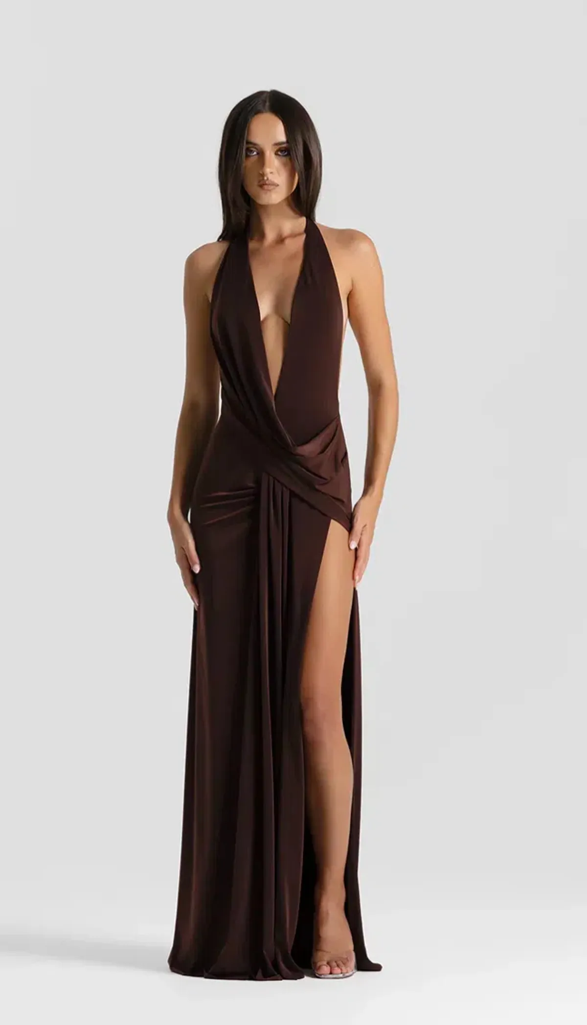 Natalie Rolt Winona Gown Espresso Size 0/AU 6 for rent on The Volte - main image