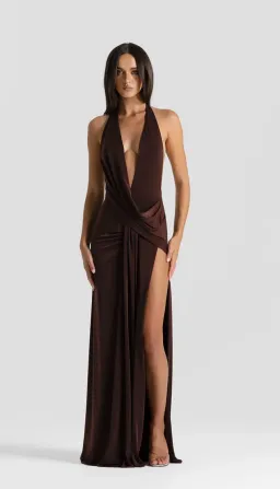 Natalie Rolt Winona Gown Espresso Size 0/AU 6 for rent on The Volte - image 1