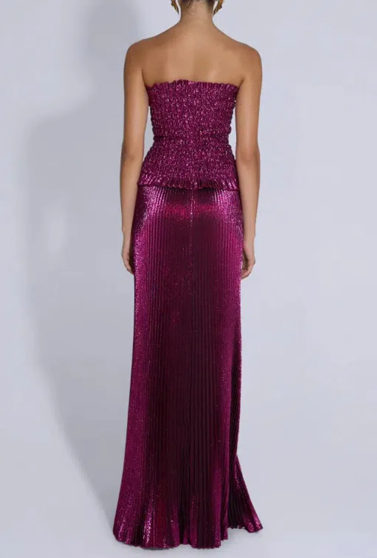 L'IDEE Maya Gown Dress Sangria Glitter Size 8 - Image 4