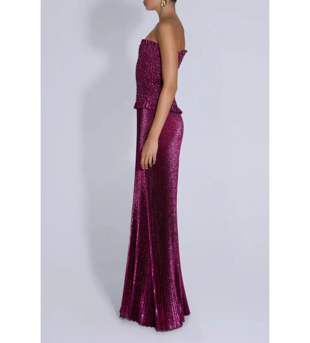 L'idee Maya Gown Sangria Glitter Size 10 for rent on The Volte - main image