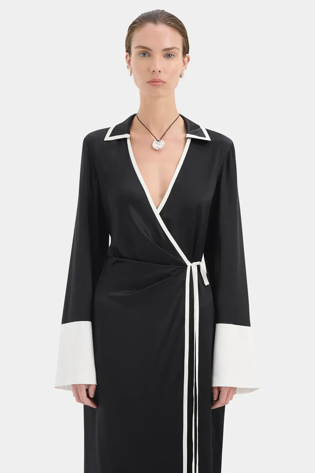 Sir The Label Yasmine Wrap Shirt Dress Size 3 for rent on The Volte - main image