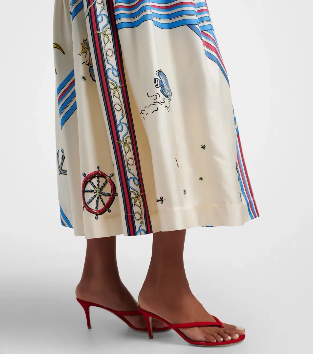 Alémais Apollo printed silk midi dress 8 for rent on The Volte - main image