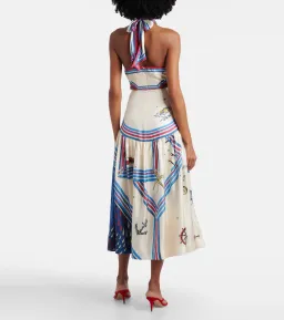 Alémais Apollo printed silk midi dress 8 for rent on The Volte - image 2