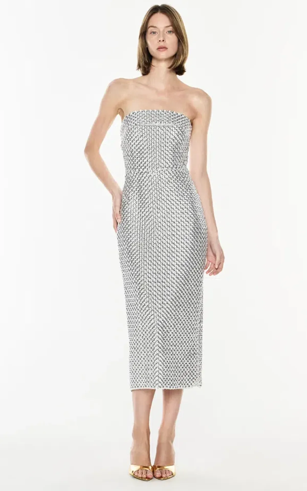 Manning Cartell Opulent Scale Dress Silver Size 6 - Image 1