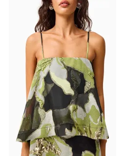 Elliatt Elysia Tiered Gown Black Green Floral Size XL for rent on The Volte - image 5